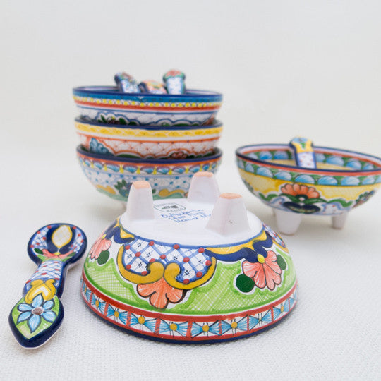 Mexican Talavera Salsa Guacamole Bowl - Pottery Dish Art