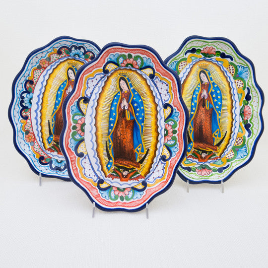 Virgin of Guadalupe Oval Scalloped Platter